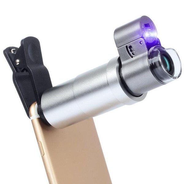 1pcs 200X Mobile Microscope Rotatable Focusing LED Light Full Screen HD Special Effect Lens For iphone 11pro max Samsung Huawei