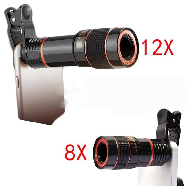 eClouds Universal Mobile Phone Lens 12X 8X Zoom Telescope Camera Telephoto Lenses For iPhone 6s 7 Plus Samsung Galaxy S6 S7 S8