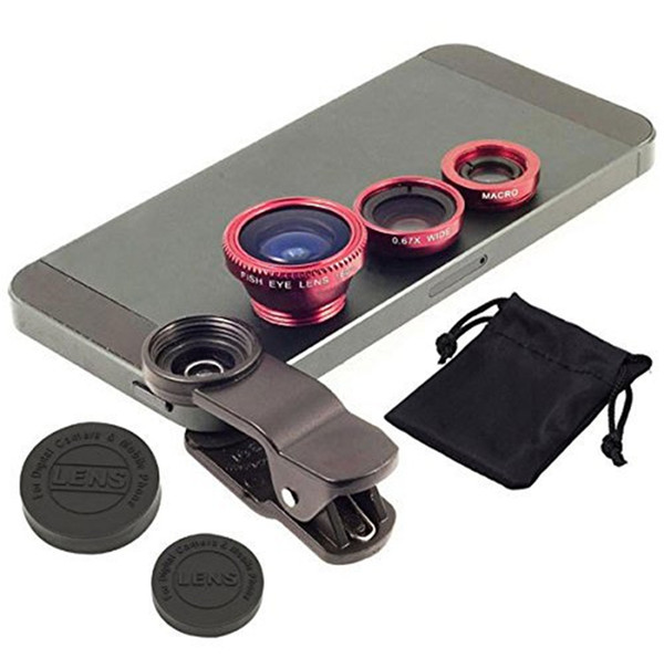 Universal 180 fisheye lens macro 0.67X wide angle lens 3 in 1 clip on fish eye lens for samsung s8 plus