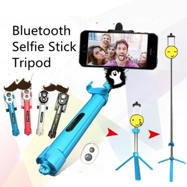 Monopods Bluetooth 3.0 Selfie Stick Tripod Hand Foldable Outdoors Mini Flexible Photograph Tools for Iphone IOS Android 4 Colors