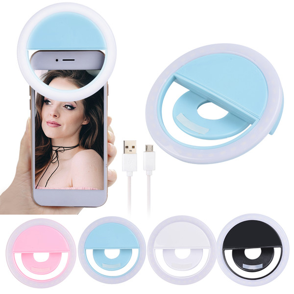 Charging LED flash beauty fill selfie lamp outdoor selfie ring light rechargeable for all mobile phone Free Shipping