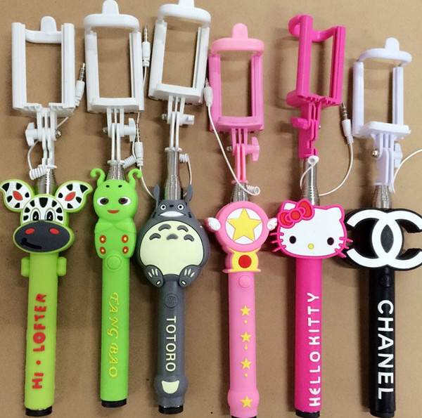 Big cartoon mini mobile phone telescopic selfie stick cartoon silicone self-timer self-timer artifact