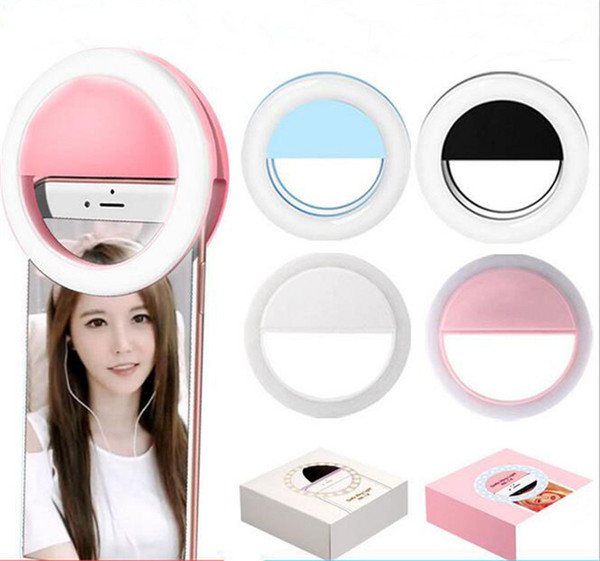 Selfie Ring led light Portable selfie ring rechargeable Phone Photography Enhancing Photography for iPhone led ring selfie DHL free shipping