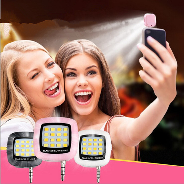 Portable Mini 16 Leds Lamp Selfie LED Flash Enhancing Dimmable Flash Fill-in Light Pocket Spotlight for Smartphone Camera Universal