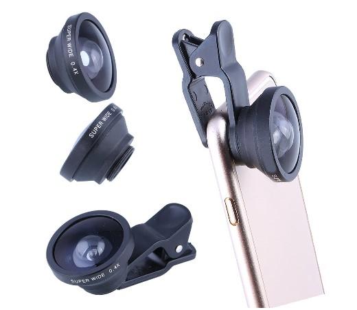 0.4x Super Wide Angle/macro Selfie Cam Lens Phone Camera Lens for iPhone 7 7P 8 8P X Samsung S8 S9 Samrtphone