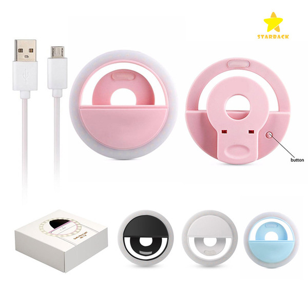 Universal LED Light Selfie Light Ring Light Flash Lamp Selfie Ring Lighting Camera Photography for Iphone Samsung with Retail Package