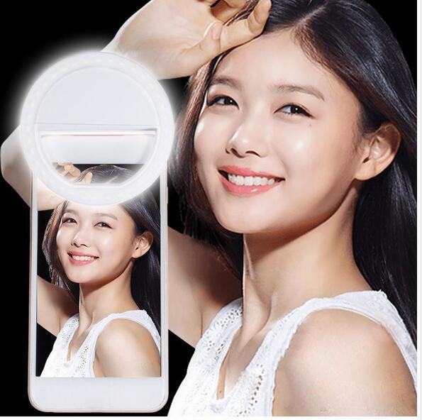 Selfie Ring Light XJ-01 Portable Flash Led Camera Phone Enhancing Photography Beauty Light with 2 x AAA Battery (Not Include) for Cell Phone