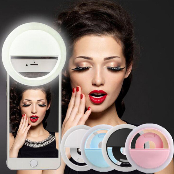 LED Selfie Flash Light for iPhone 7/7 Plus 6/6 Plus Samsung Note 7 Blackberry Motorola Droid Iphone Selfie Ring Light Fashion Christmas Gift