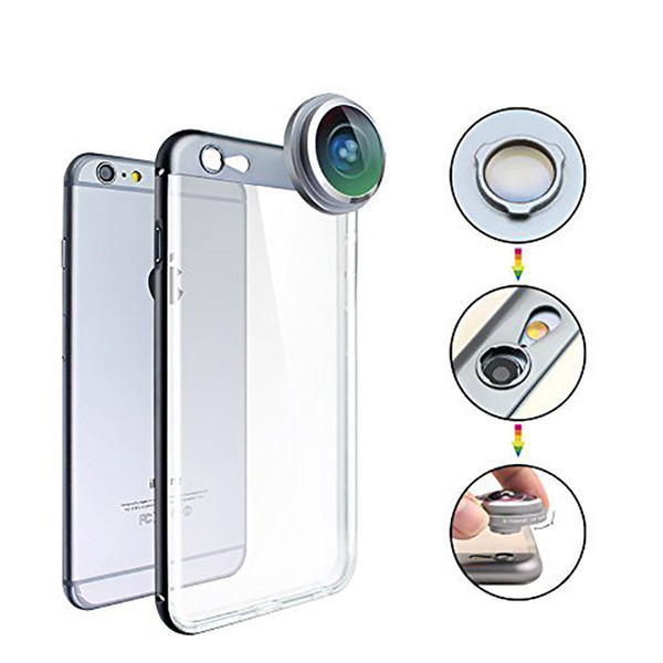 3 in 1 Universal Fish Eye Wide Angle Telephoto Smartphone Camera Lens For iPhone 6 6plus iphone 7 Case with iPhone Proof Bumper Case + TPU