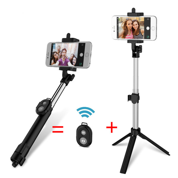 3 in in 4 Colors Handheld Selfie Sticks + Unique Tripod + Bluetooth Remote Photographing For iPhone Android Remote Handheld