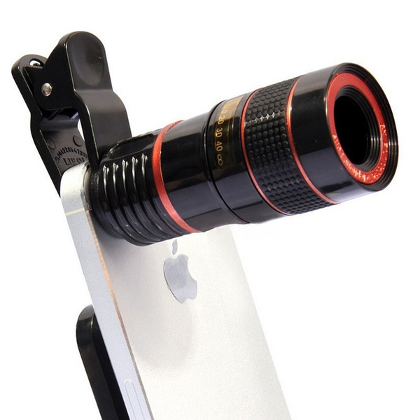 12X Mobile Phone External Camera Lens Universal Clip Telescope HD External Telephoto Lens Replacement Tele Lens Optical Zoom Cell Phone Kit