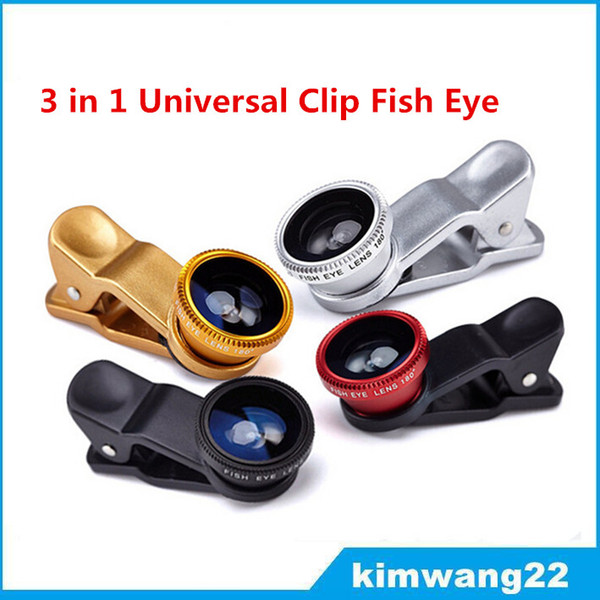 3 in 1 Universal Clip Fish Eye Wide Angle Macro Phone Fisheye glass camera Lens For iPhone Samsung Cheap Price+ Best quality