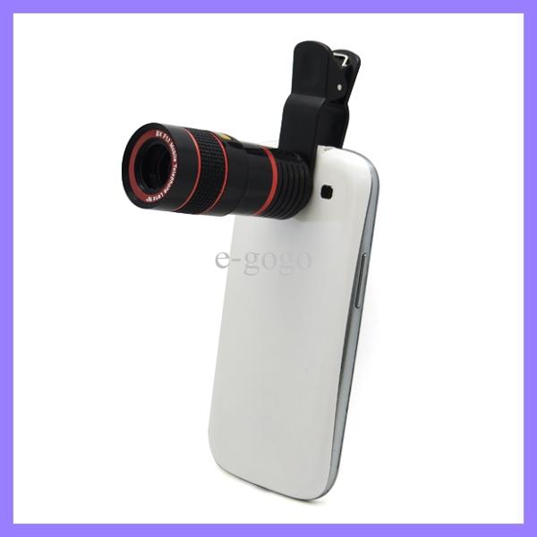 Universal 8X Zoom Mobile Phone Telescope Camera Optical Lens with Clip for Samsung iPhone iPad Nokia HTC Long Focal Lens