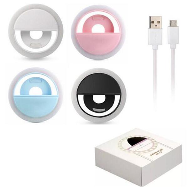 Manufacturer charging LED flash beauty fill selfie lamp outdoor selfie ring light rechargeable For iPhone Android all mobile phone 4 colors