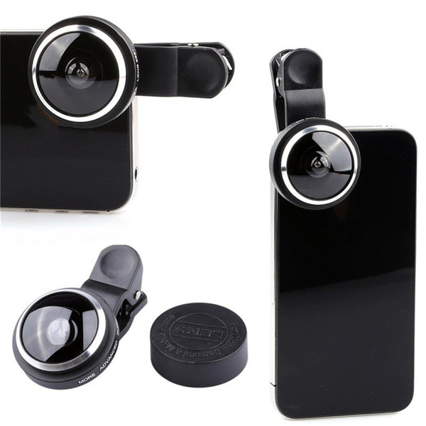 1pcs Super 235° Clip-On Fish Eye Camera Accessories Wide Angle Lens Kits High Quality Universal Selfie Lens For Samsung iPhone Smartphone