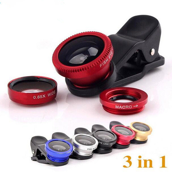 clip 180 degree Fisheye lens universal Fish eye+ Wide Angle+ Macro phone camera selfie lens for iphone 6 7 plus samsung s7 s8 plus