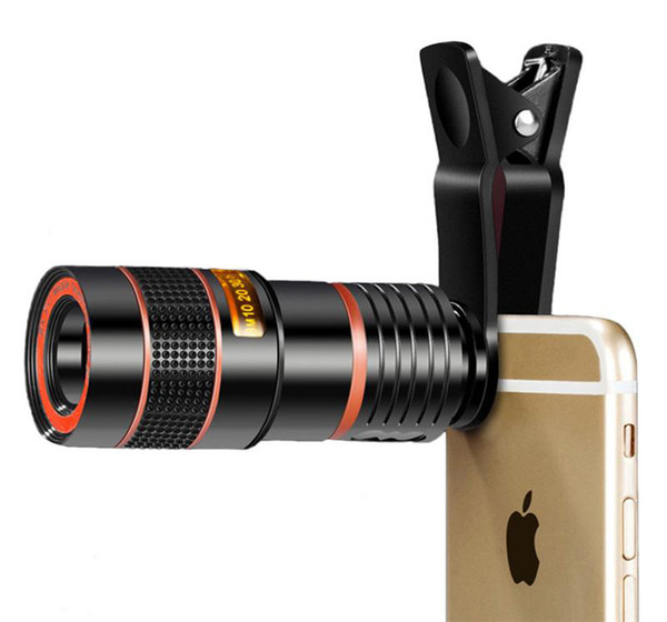 8X Zoom Telescope Lens Telephone Lens unniversal Optical Camera Telephoto phone len with clip for Iphone Samsung LG HTC Sony Cell phone