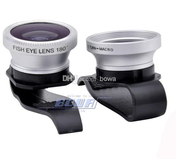 50pcs Clip 3 in 1 180 Degree Fisheye Fish Eye + Wide Angle + Macro Clip lens for iPad air iPhone 6 5S 5C ipad 4S Galaxy Note 4