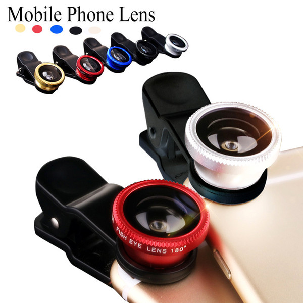 For PLAY fisheye macro wide angle 3 in 1 universal clip metal + glass phone camera lenses