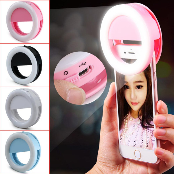 Fashion Rechargeable selfie ring light Portable RK14 Clip 36LED Rechargeable Clip Fill Flash Light Selfie Ring Lamp New with retail box