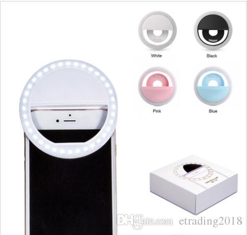 LED Light Selfie Light Ring Light Flash Lamp Selfie Ring Lighting Camera Photography for Iphone Samsung with Retail Package