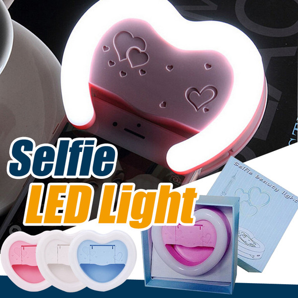 LED Selfie Ring Light Flash Spotlight Circle Round Fill in Light Cellphone Photo Camera Lamp Speedlite for iphone 7 plus Samsung Universal