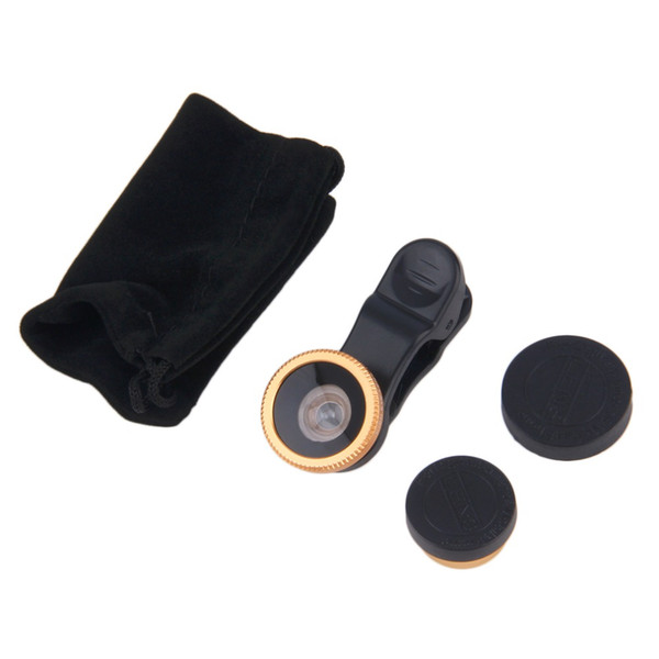 Wholesale- 180 Degreen Fisheye+Wide Angle+Macro Lens For Cell Phone Universal for Cell Phones Camera HOT