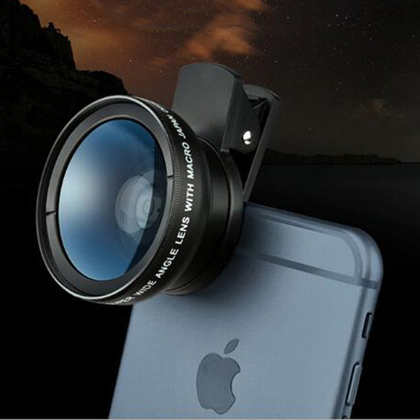 3 in 1 Universal Mobile Phone SLR Lens 37MM 0.45X 49UV Wide Angle+Macro Phone Photo Accessories