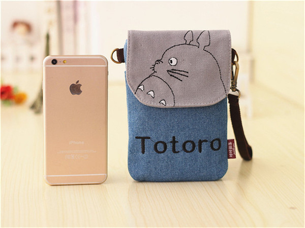 New Girls fabrics Cute Totoro Shoulder Bag Cartoon Kitty Coin Purse Mini Messenger Bags Kids Gift Female Clutch Purse Phone Bag