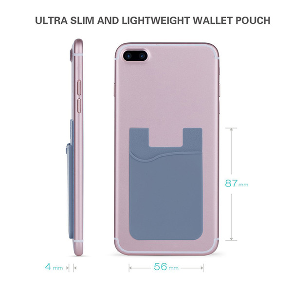 Hotsale Ultra-slim Self Adhesive Credit Card Wallet Card Set Card Holder Colorful Silicon For Smartphones For iPhone X 8 7 6S Sumsung S8