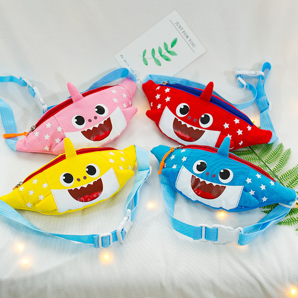 Baby Shark Cute Cartoon Baby Boy Girl One Shoulder Bag Infant Canvas Candy Color Animal Shark Kids Bags Zipper Mini Purse A326010