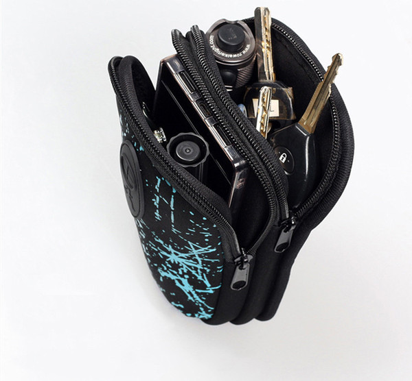 Diving fabric outdoor tactical pocket leisure printing mobile phone arm bag wearing hanging bag 6.4 inches or less universal mobile phone