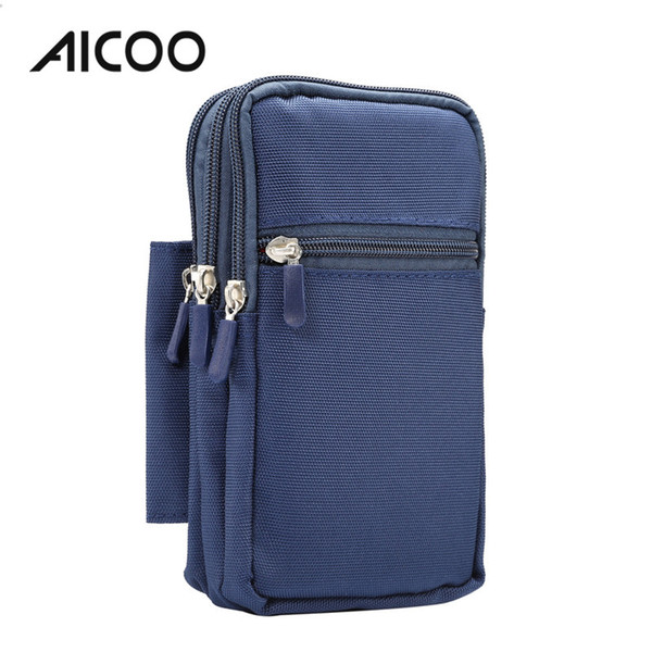 AICOO Men Multifunction Phone Bag 7.0 Inch 4 Casual Sports Bag Hanging Pen Set for Samsung 5100 Tablet Huawei P10 OPP Bag