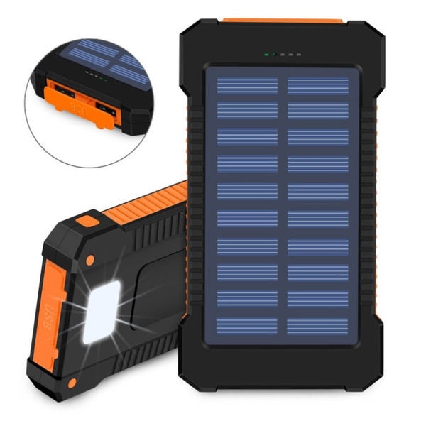 Solar Power bank Charger Waterproof Phone External Battery Dual USB Power Bank 10000mah