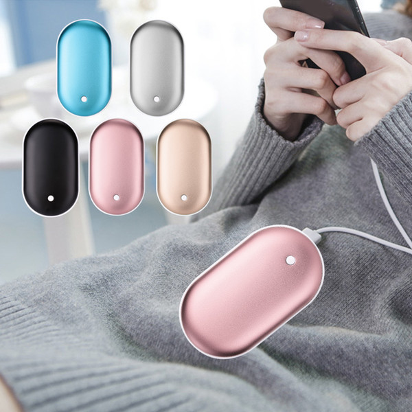 5200mAh 5V Cute USB Rechargeable LED Electric Hand Warmer Heater Travel Handy Long-Life Mini Pocket Warmer Home Warming Product DHL free