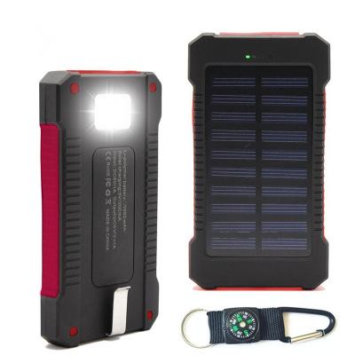 waterproof solar power bank 30000mah universal battery charger with Compass LED flashlight and Camping lamp for outdoor charging