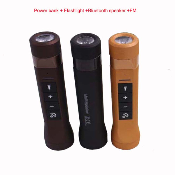 New Outdoor Sport Bicycle Portable Multi-Function Bluetooth Speaker 2200mAh Power Bank Mic Built-in Strong LED Flashlight FM Charger