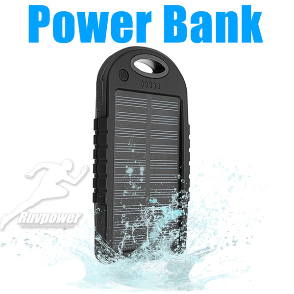 Universal Portable Solar Charger power bank waterproof battery charger with Highlight LED flashlight external Portable charger for iphone X