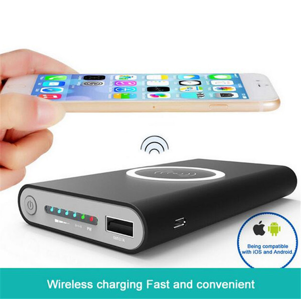 10000mah wireless charger Power Bank External Battery Quick Charge Wireless Charger Power bank Portable Mobile Phone Charger for iPhone x 8