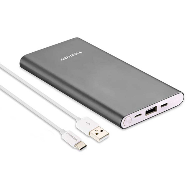 YEAKON Power Bank 10000mah Li-Polymer Battery Charger Micro-USB Port Travel Power Bank for Cell Phone High Speed Qc 3.0