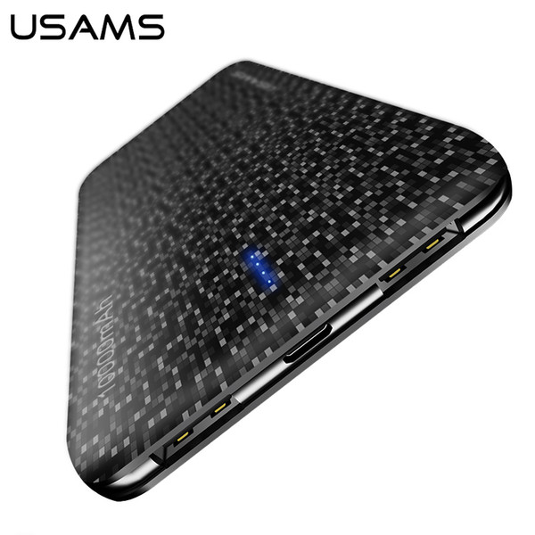 USAMS Power Bank 15mm Ultra Slim 10000mAh Powerbank Mobile Phone 2.1A Output 10000mah External Battery