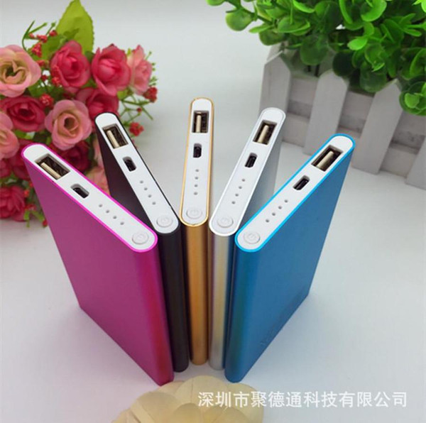 Factory sell Polymer Super Slim Mobile Power Bank metal 5000mAh Portable External Battery Charger Power Bank for Cell Phone