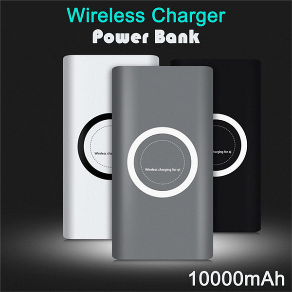 Popular Qi Wireless Charger 10000mAh Battery Power Bank Fast Charging Adapter For Samsung Note S8 iPhone 8 X XS 11 with Retail Box