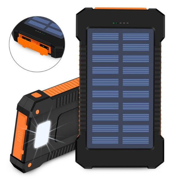 External Portable Solar Power Bank Dual USB Power Bank with LED light 3000-10000mAh waterproof power bank bateria charger for univeresal sm