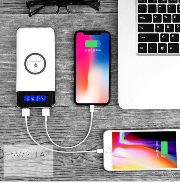 10000mah PowerBank External Battery Quick Charge Wireless Charger Powerbank Portable Mobile Phone Charger for iPhone x 8 8Plus with packing