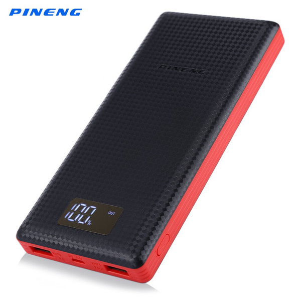 Genuine PINENG PN - 969 20000mAh Dual USB External Mobile Battery Charger Li-Polymer Power Bank Support LCD Display