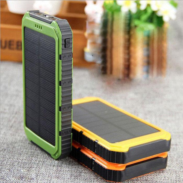 Factory Price! 20000mAh Novel solar Power Bank Ultra-thin Waterproof Solar Power Banks 2A Output Cell Phone Portable Charger Solar Powerbank