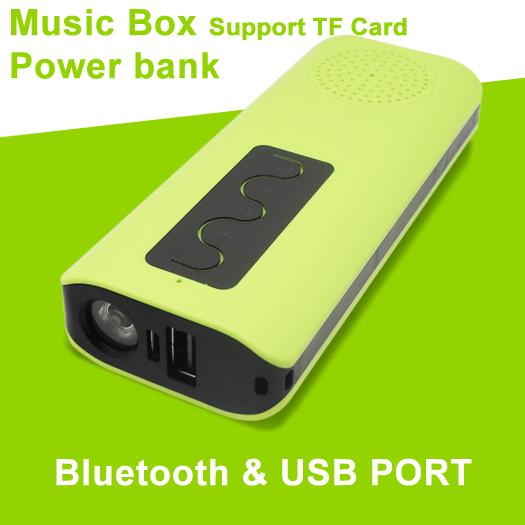 Brand New bluetooth speaker music power bank 4000mah capacity music power bank charger with flashlight TF card function free shipping