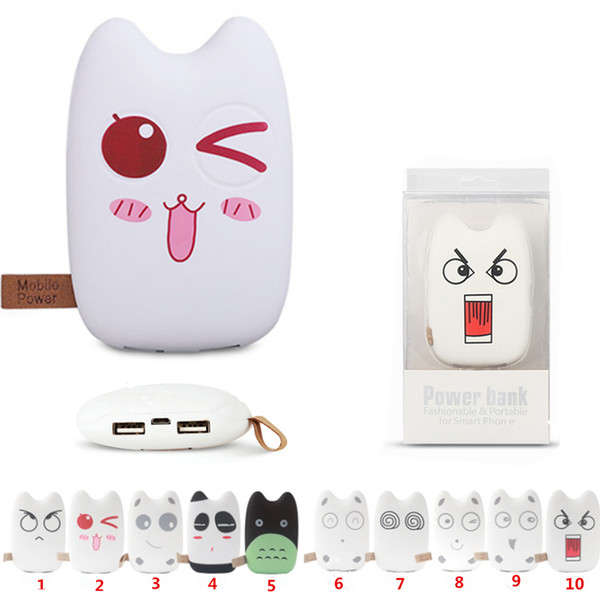 Power bank 12000mAh Portable Cute cat Power Bank Cartoon expression quick charger mobile phone Universal power charger External Battery