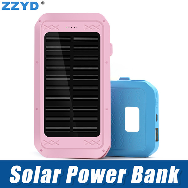 ZZYD Portable 4000mAh Solar Power Bank External Batter Pack Phone Charger For iP 7 8 Samsung S8 Note 8